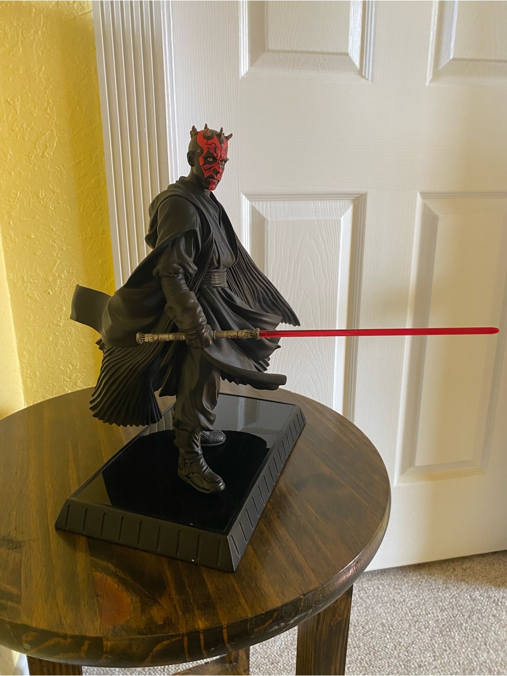 Darth Maul Red & Black Sith Statue with Red Lightsaber